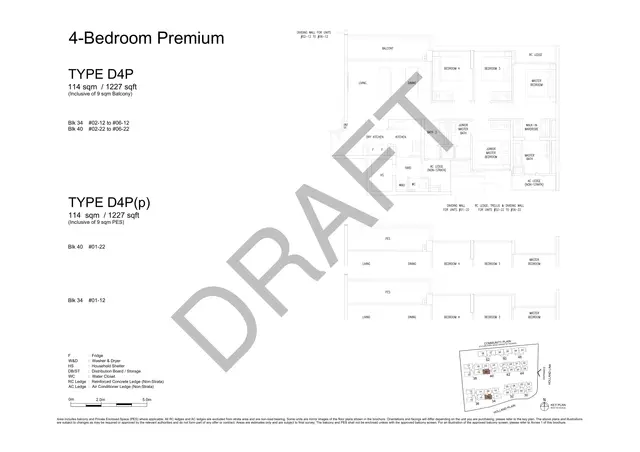 Amberwood at Holland 4 Bedroom Premium Type D4P indicative floorplan, 1,227 sqft