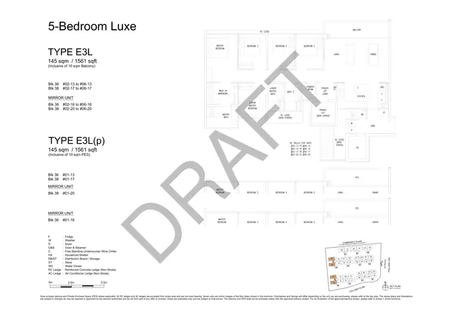 Amberwood at Holland 5 Bedroom Luxe Type E3L indicative floorplan, 1,561 sqft